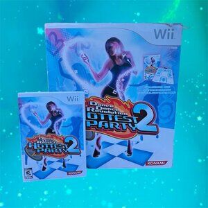 Wii Dance Dance Revolution Hottest Party 2 Dance W/ Mat Complete Very Clean Disc